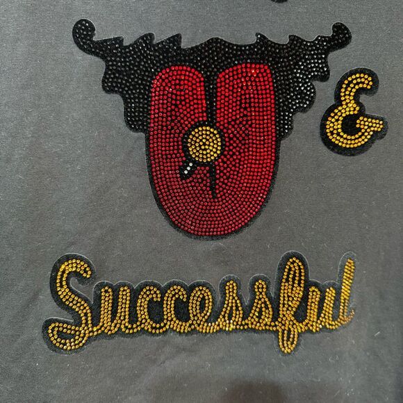 Roku Studio- Stoned and Successful Rhinestone Tee- Sz. 2XL - Picture 4 of 8